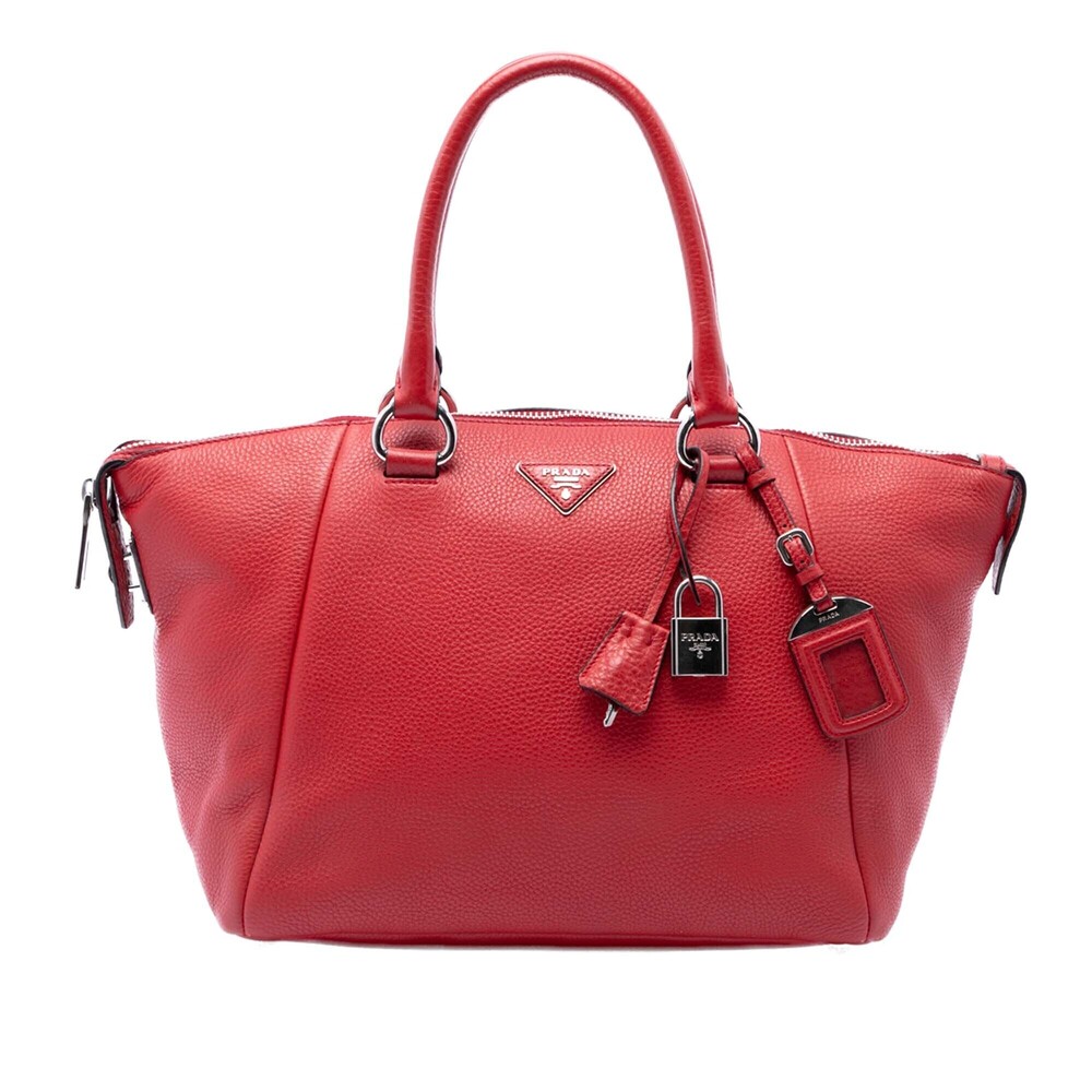 Pre-Loved Prada Vitello Daino Double Handle Satchel